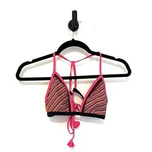 Lululemon black and pink triangle bikini top